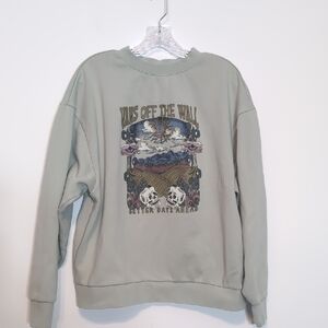 Vans Off the Wall Better Days Ahead Light Green Crewneck Sweatshirt Pullover